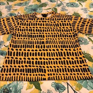 Nooworks Yellow and Black Graphic Top - Darcas Code
